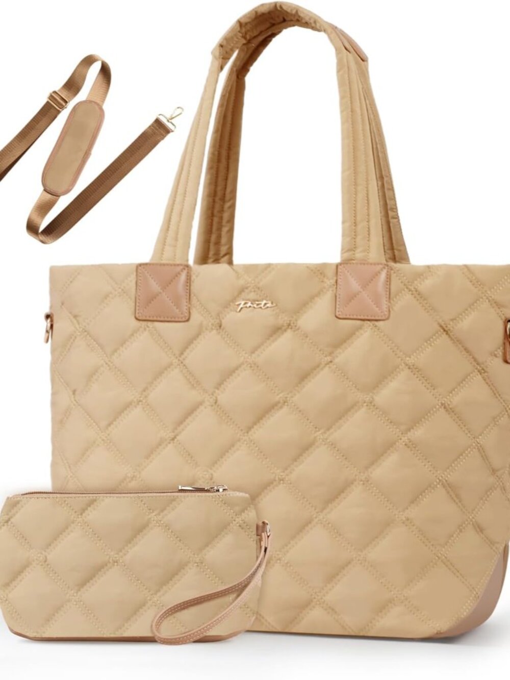 Tote Bag for Women Lightweight Puffer Tote with Compartment Quilted Work Bag